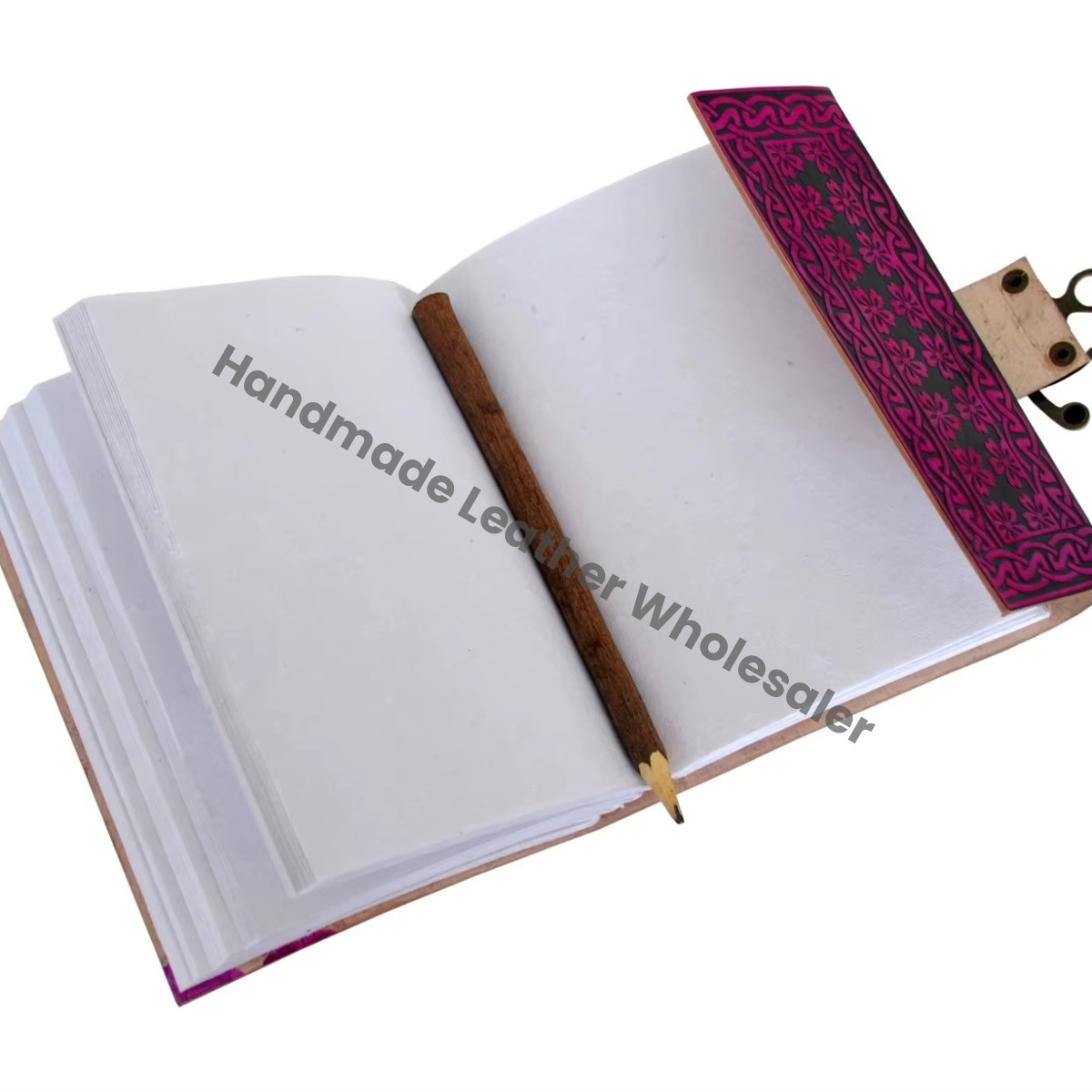 Handmade Genuine Leather Pentagram Journal | Vintage Wiccan Notebook | Custom Leather Spell Book Diary for Gift