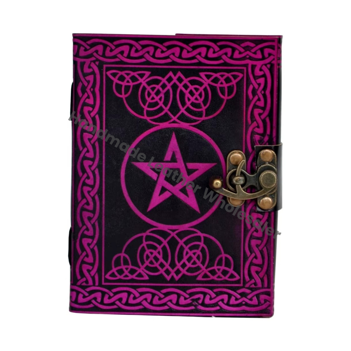 Handmade Genuine Leather Pentagram Journal | Vintage Wiccan Notebook | Custom Leather Spell Book Diary for Gift