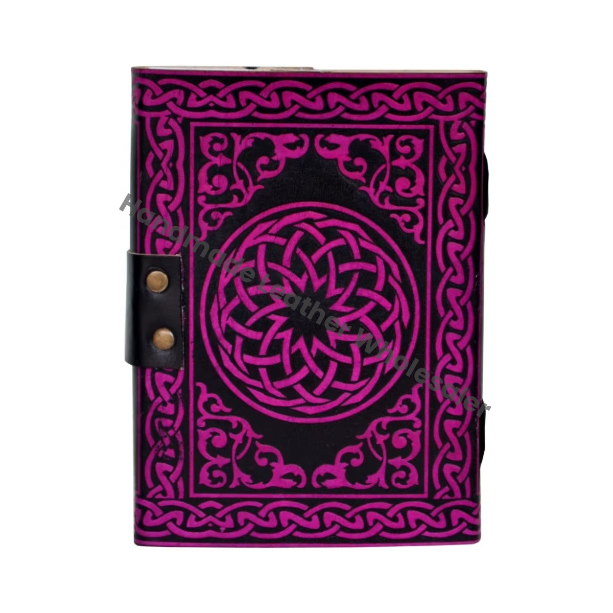 Handmade Genuine Leather Pentagram Journal | Vintage Wiccan Notebook | Custom Leather Spell Book Diary for Gift