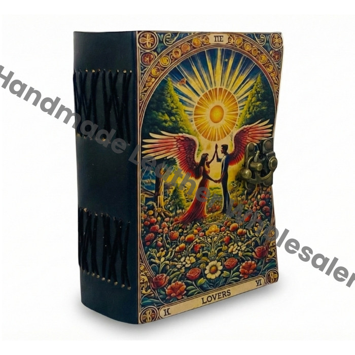 Handmade Gothic Magic Cat Leather Grimoire journal | Witchcraft Pagan Diary | Wiccan Blank Spell Book (Copy)