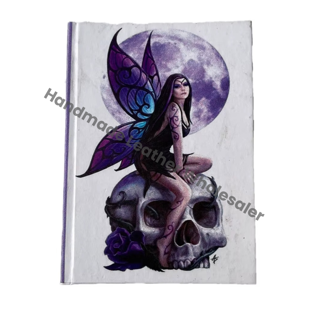 Handmade Hard Cover Printed Journal Butterfly Women Moon Design Eco-friendly Paper Notebook Sketchbook Diary Gift Custom Logo