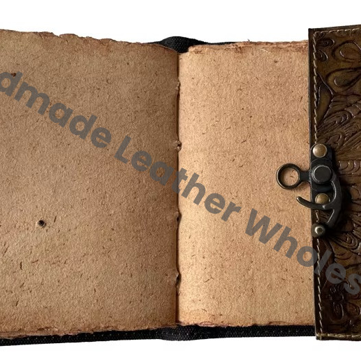 Handmade Hardcover Leather Address Book Vintage Butterfly Flower Embossed Deckle Edge Eco-friendly Paper Customized