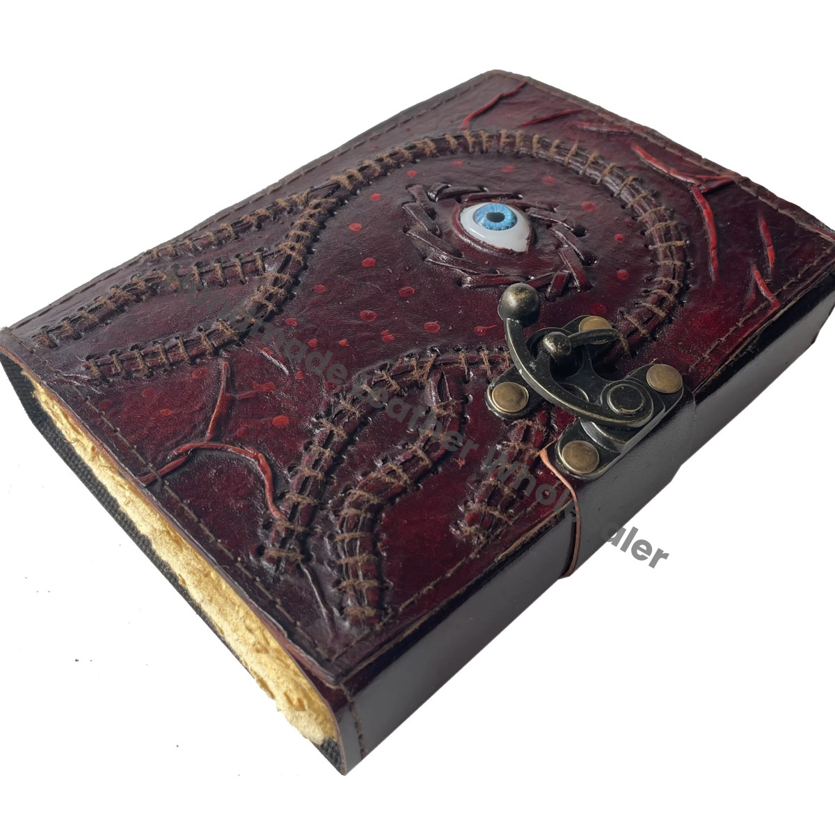 Handmade Hocus Pocus Book Spells Spiral Binding Hardcover Leather Journal Blank Book Wiccan Pagan Evil Eye Best Gift Him