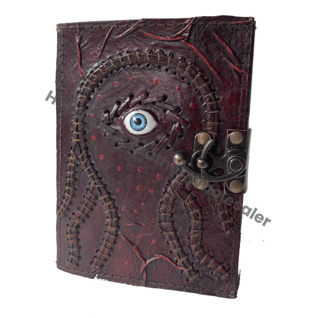 Handmade Hocus Pocus Book Spells Spiral Binding Hardcover Leather Journal Blank Book Wiccan Pagan Evil Eye Best Gift Him