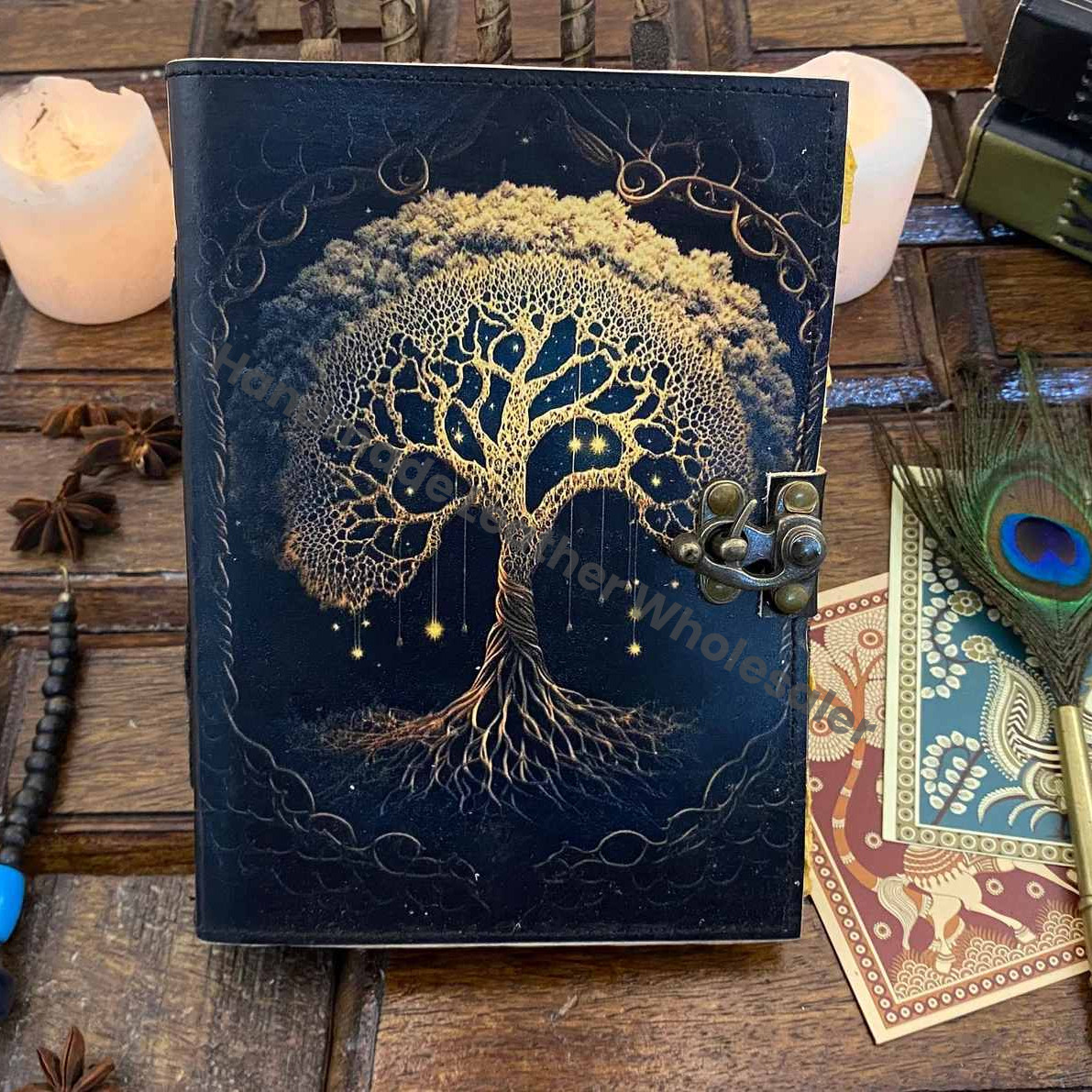 Handmade Journal Tree of Life - Genuine Leather Notebooks For Women - Beautiful Journal For sketchbook Traveling Blank Book handmade Paper