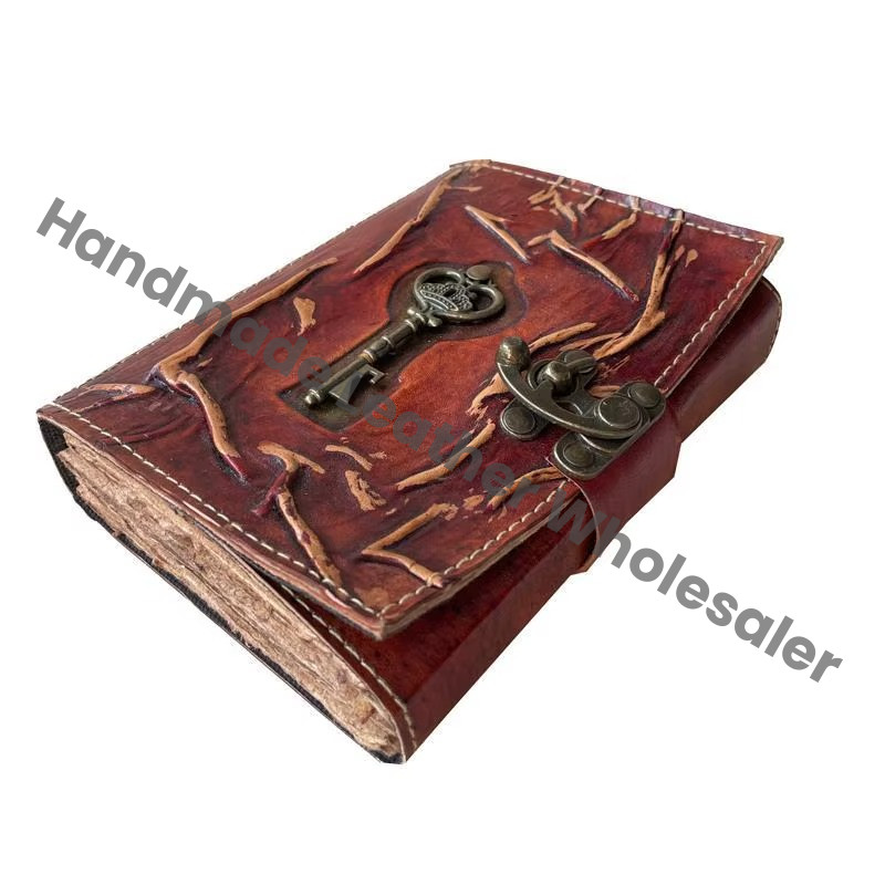 Handmade Journal Witchcraft Book, Wiccan Spell Book of Shadows, Antique Key Figured Locked Book Leather Diary Vintage Halloween