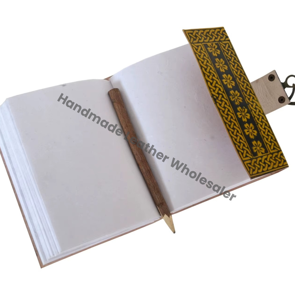 Handmade Large Vintage Sketchbook Mother Leather Cover Women's Recyclable Paper Spiral Bound Journal Notebook Gift Custom Logo