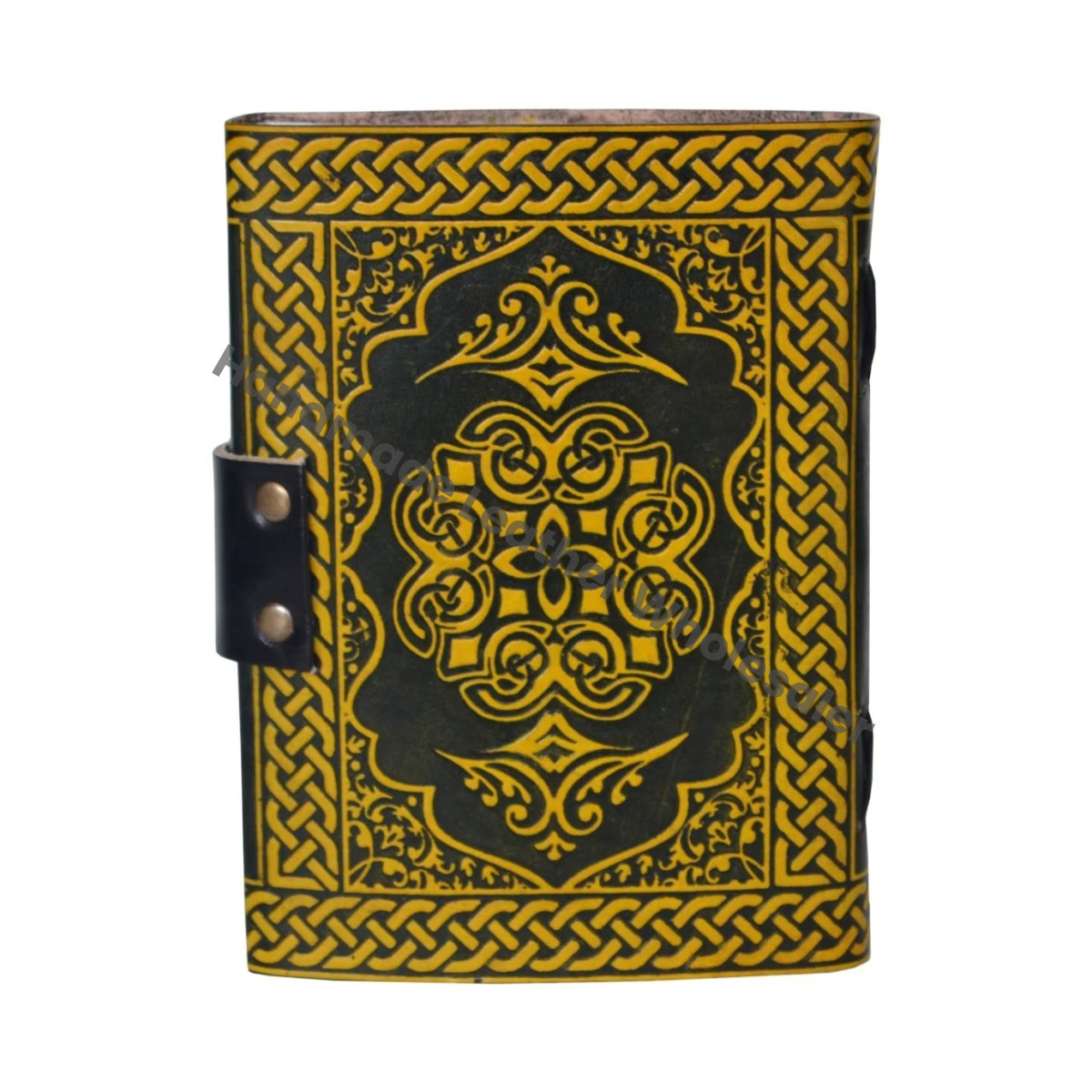 Handmade Large Vintage Sketchbook Mother Leather Cover Women's Recyclable Paper Spiral Bound Journal Notebook Gift Custom Logo