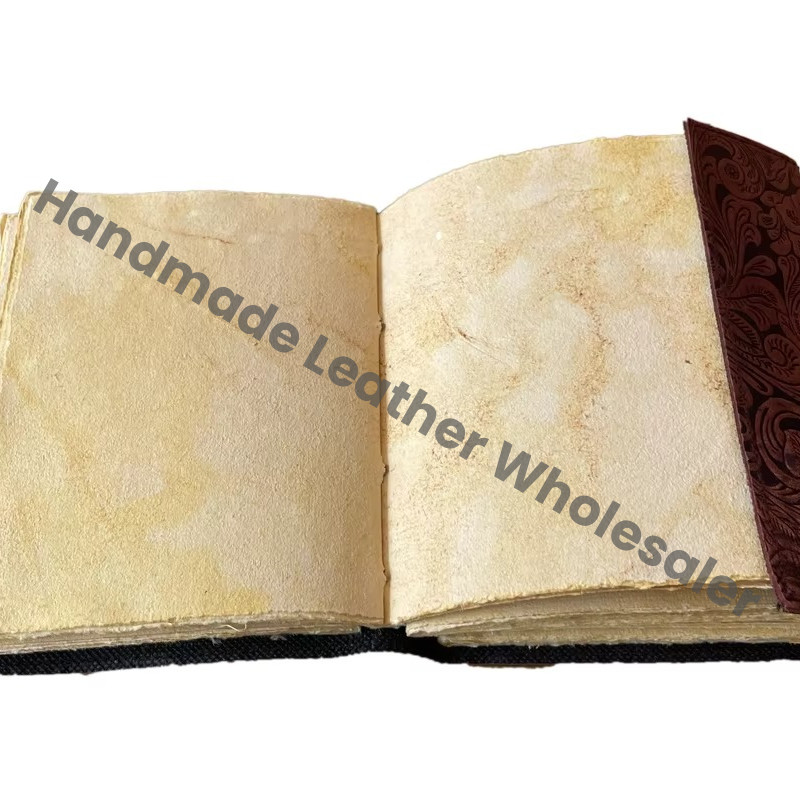Handmade Leather Address Book Thermal Binding Eco-friendly Paper Metal Corner Vintage Custom Logo Gift Idea
