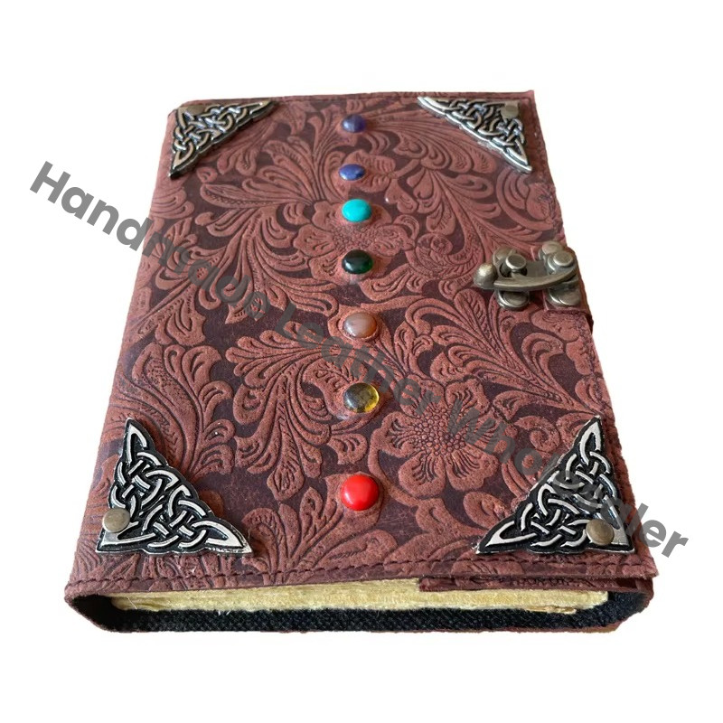 Handmade Leather Address Book Thermal Binding Eco-friendly Paper Metal Corner Vintage Custom Logo Gift Idea