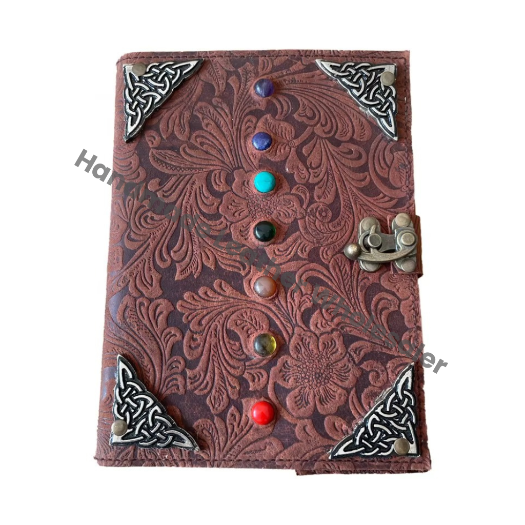 Handmade Leather Address Book Thermal Binding Eco-friendly Paper Metal Corner Vintage Custom Logo Gift Idea
