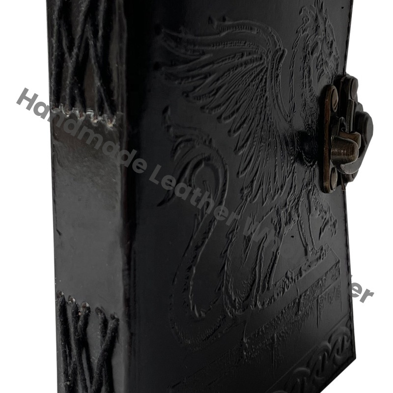 Handmade Leather Cover Gratitude Journal-Eco-Friendly Cotton Paper Loose-Leaf Spiral Binding for Men & Women-Gift Box Packaging