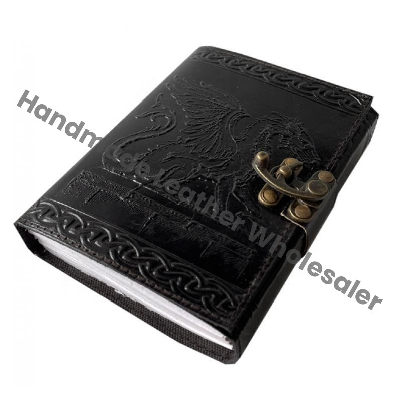 Handmade Leather Cover Gratitude Journal-Eco-Friendly Cotton Paper Loose-Leaf Spiral Binding for Men & Women-Gift Box Packaging