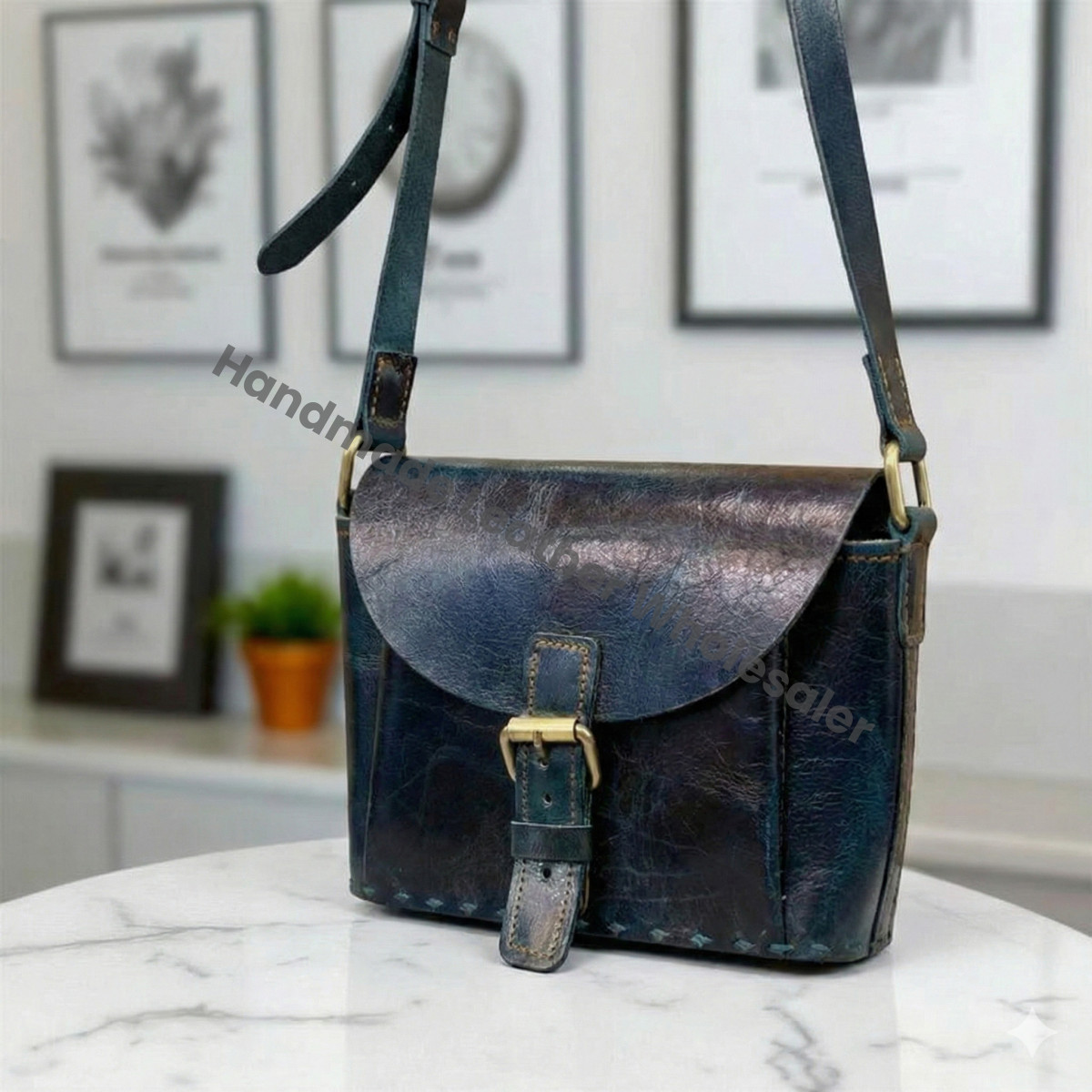 Handmade Leather Crossbody Bag – Boho Fringe Purse with Heart Embossed Design, Vintage Festival Western Gypsy Shoulder Bag, Unique Gift