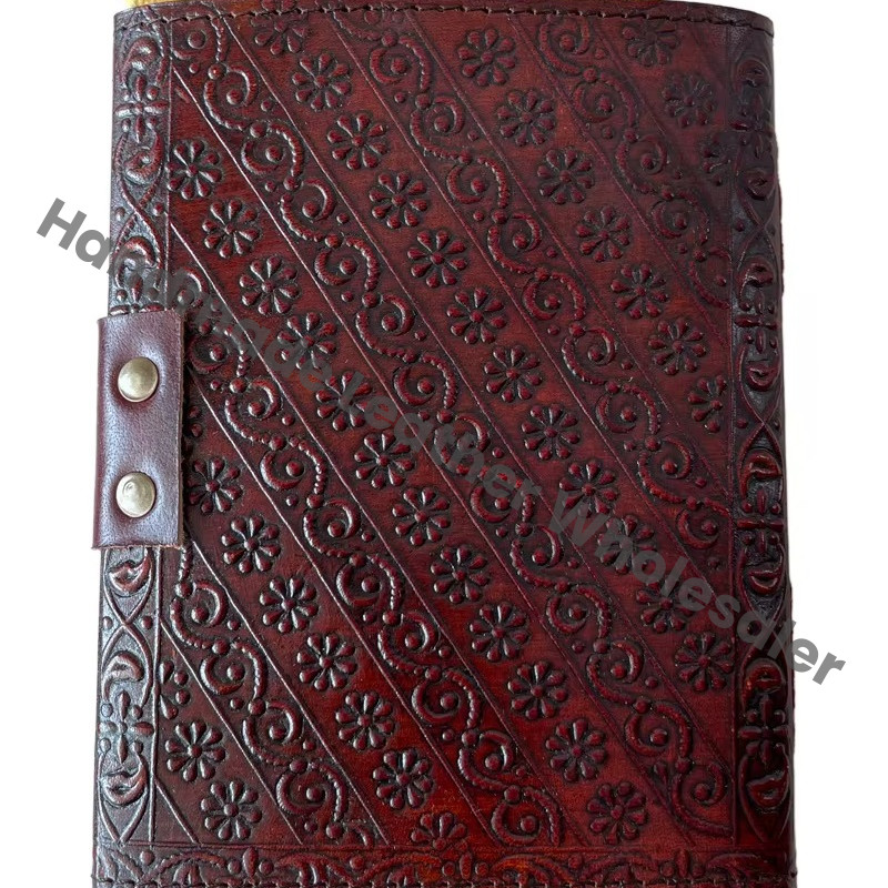 Handmade Leather Diary With Embossed Goddess Design And Metal Clasp Hardcover Journal For Gift Leather Hardcover Spiral Binding