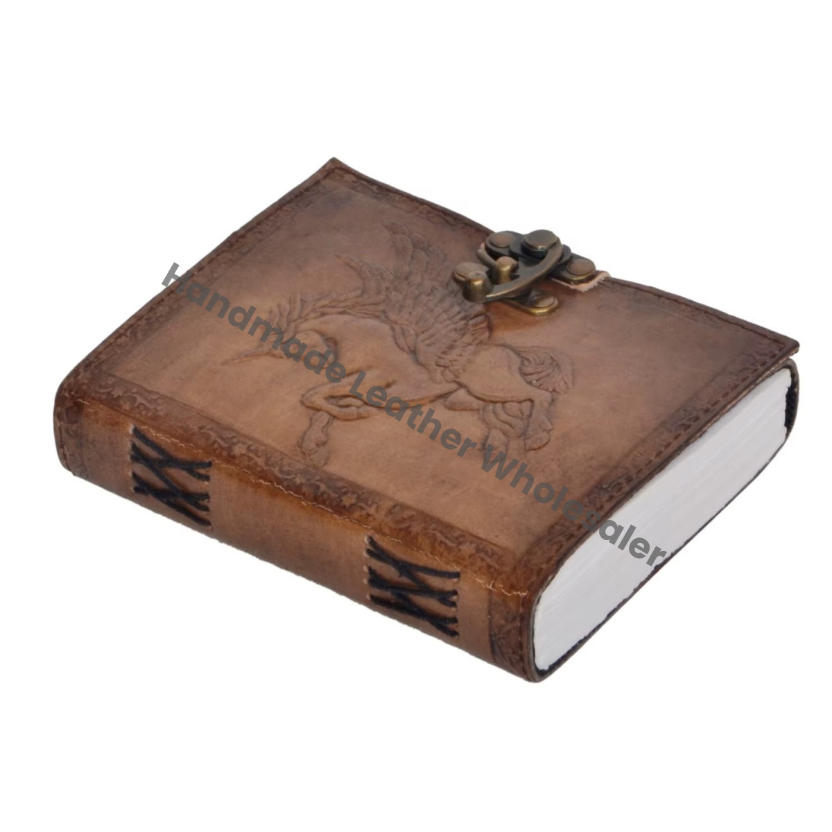 Handmade Leather Embossed Blank Journal Notebook Grimoire Office Diary College Poetry Sketch Gift Custom Logo