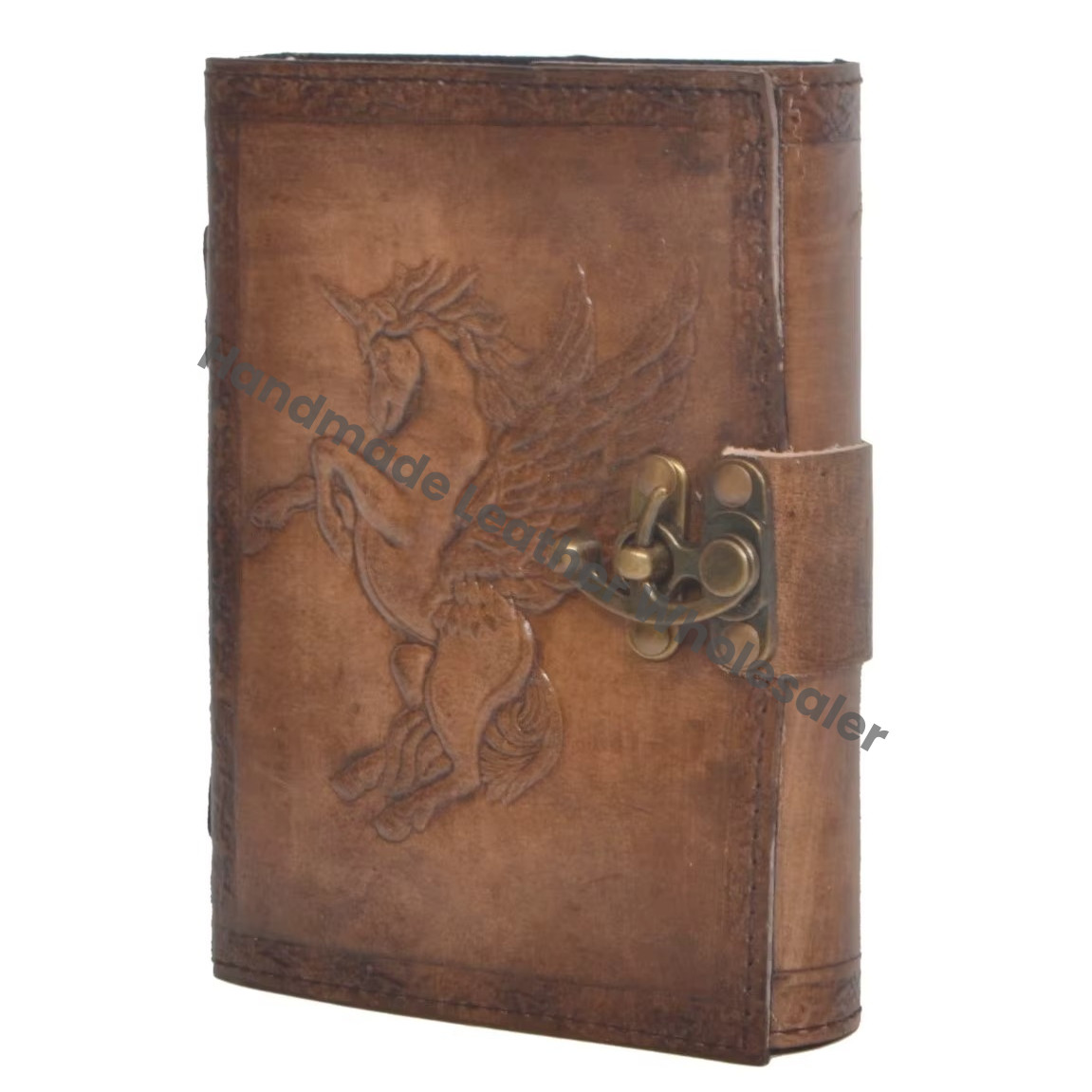 Handmade Leather Embossed Blank Journal Notebook Grimoire Office Diary College Poetry Sketch Gift Custom Logo