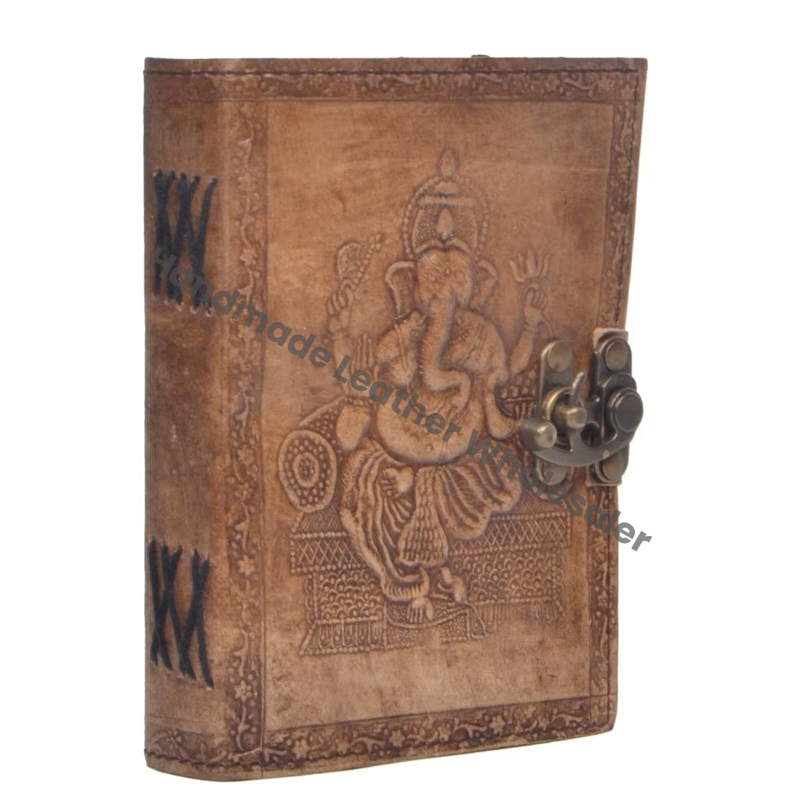 Handmade Leather Embossed Journal Book of Shadows Lord Ganesh Notebook Grimoire Office Diary College Book Poetry Book Sketch