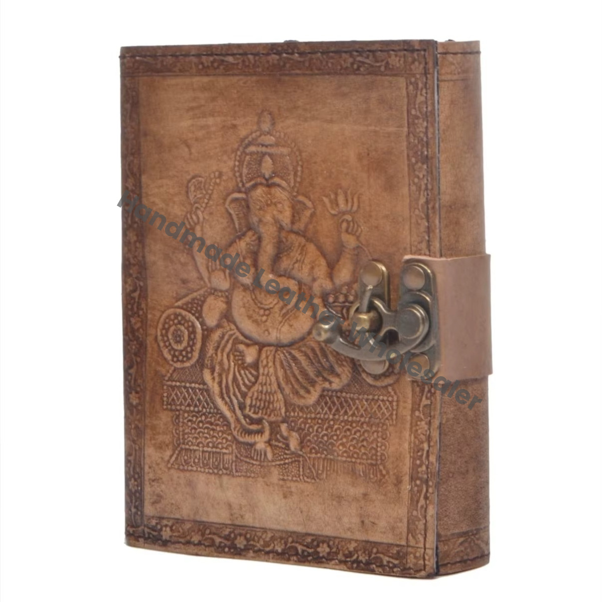 Handmade Leather Embossed Journal Book of Shadows Lord Ganesh Notebook Grimoire Office Diary College Book Poetry Book Sketch