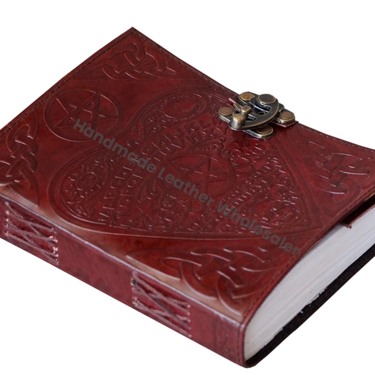 Handmade Leather Embossed Ouija Design Journal Book of Shadows Witch Craft Notebook & Sketchbook