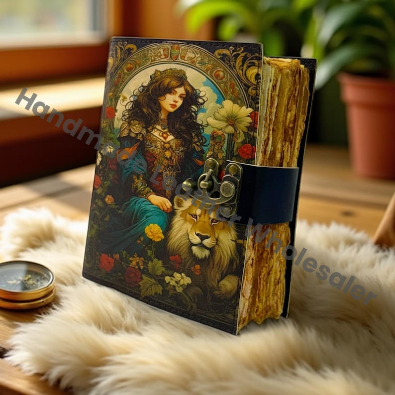 Handmade Leather Grimoire Journal – Book of Shadows, Vintage Witchcraft Spellbook, Wiccan Pagan Gothic Magic Diary Gift