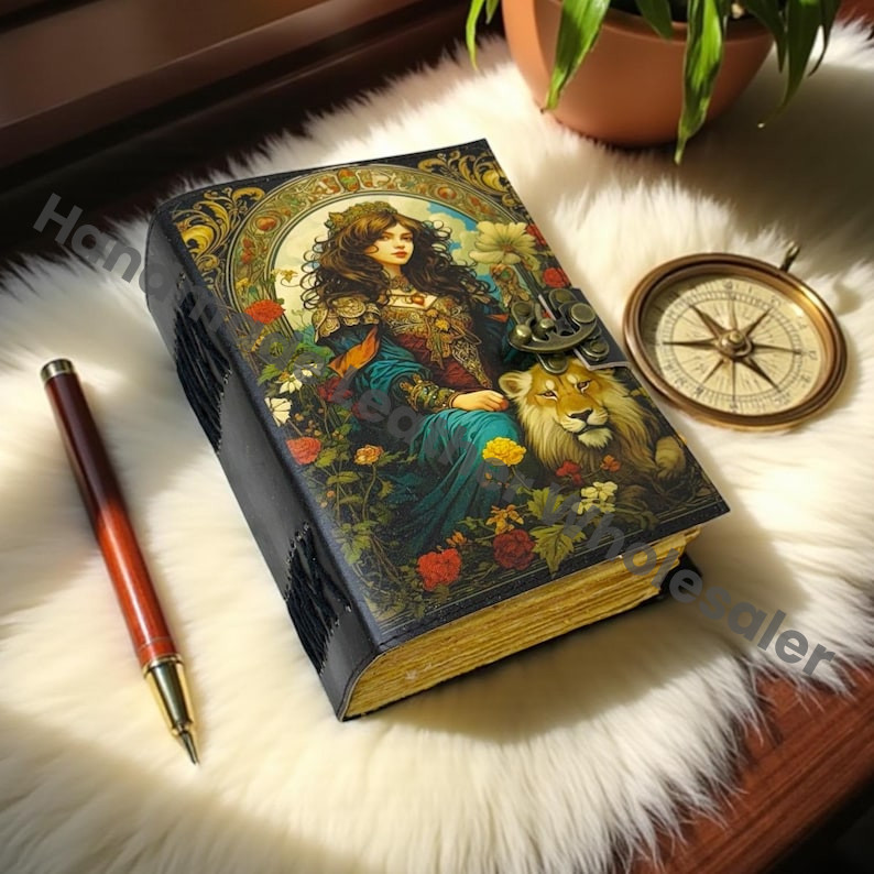 Handmade Leather Grimoire Journal – Book of Shadows, Vintage Witchcraft Spellbook, Wiccan Pagan Gothic Magic Diary Gift
