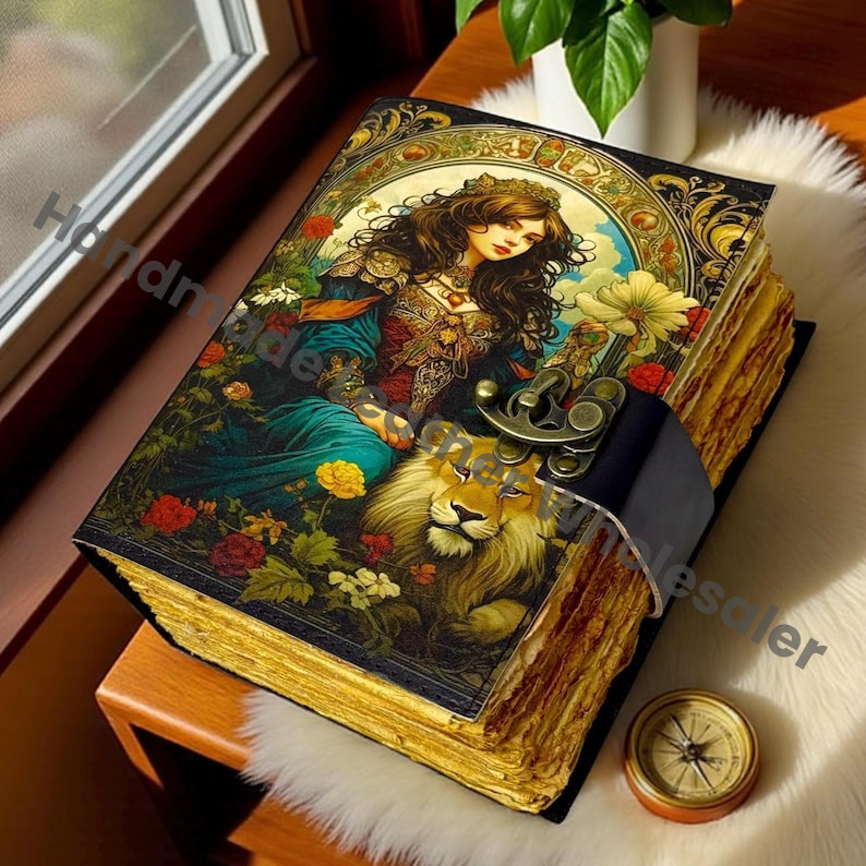 Handmade Leather Grimoire Journal – Book of Shadows, Vintage Witchcraft Spellbook, Wiccan Pagan Gothic Magic Diary Gift