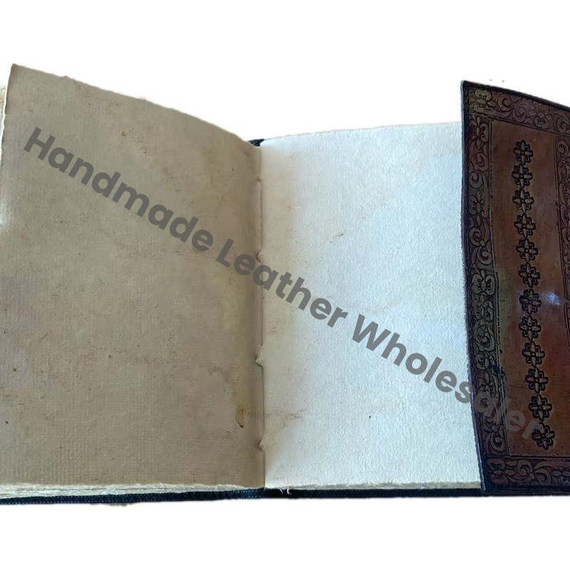 Handmade Leather Hardcover Diary with Embossed Mandala Design and Metal Clasp Gift Journal Paper Vintage Bound Unique Handmade