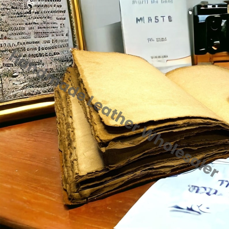 Handmade Leather Journal: Antique Blank Book of Shadows Grimoire