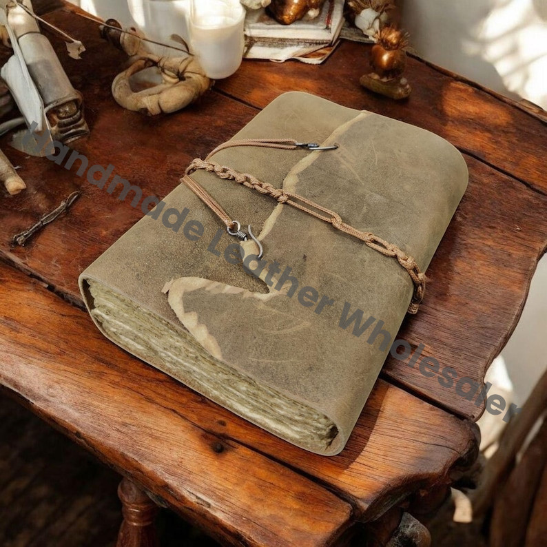 Handmade Leather Journal: Antique Blank Book of Shadows Grimoire