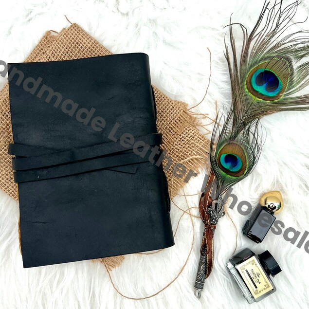 Handmade Leather Journal: Deckle Edge Paper Book of Shadows