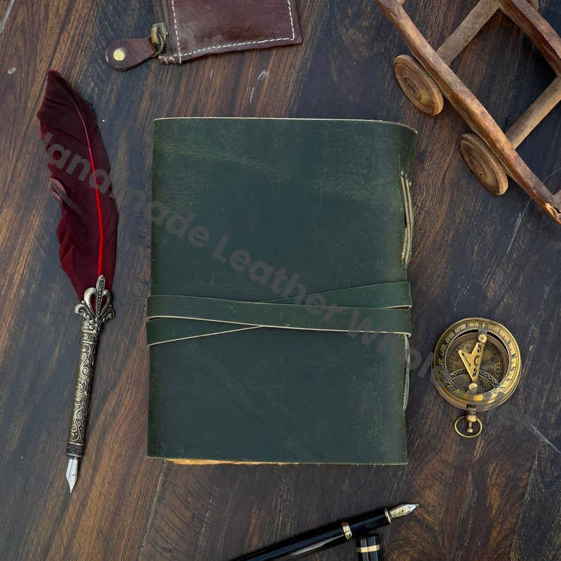 Handmade Leather Journal – Deckle Edge Paper, Book of Shadows