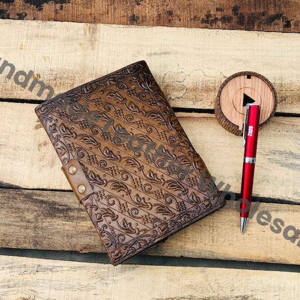 Handmade Leather Journal: Dragon Embossed Book of Shadows
