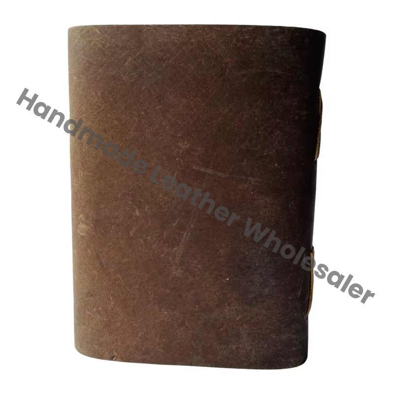 Handmade Leather Journal Drawing Soft Vintage Book Blank Notebook Deckle Touch Button Closer Custom Travel Sketchbook