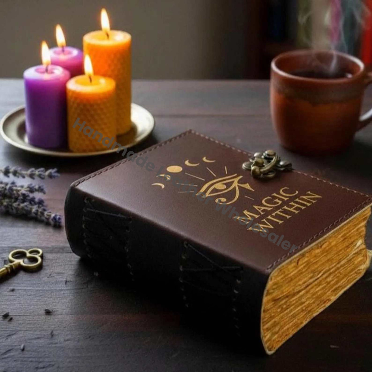 Handmade Leather Journal | Eye of Horus, Witchy Spell Book