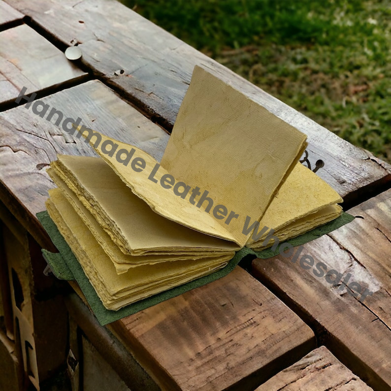 Handmade Leather Journal Notebook Journal with lock Vintage Deckle Edge Paper