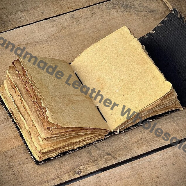 Handmade Leather Journal: Pentagram Embossed Celtic Book of Shadows