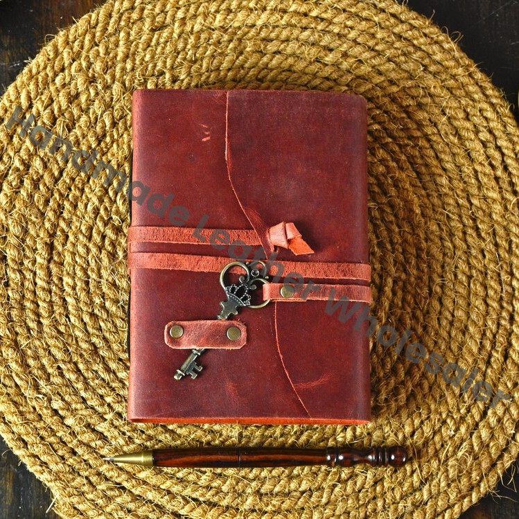 Handmade Leather Journal – Vintage Deckle Edge Paper, Grimoire Journal