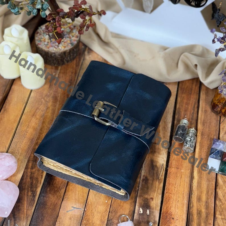 Handmade Leather Journal with Buckle | Personalized Engraved Notebook | Rustic Vintage Diary | Travel Writing Sketchbook