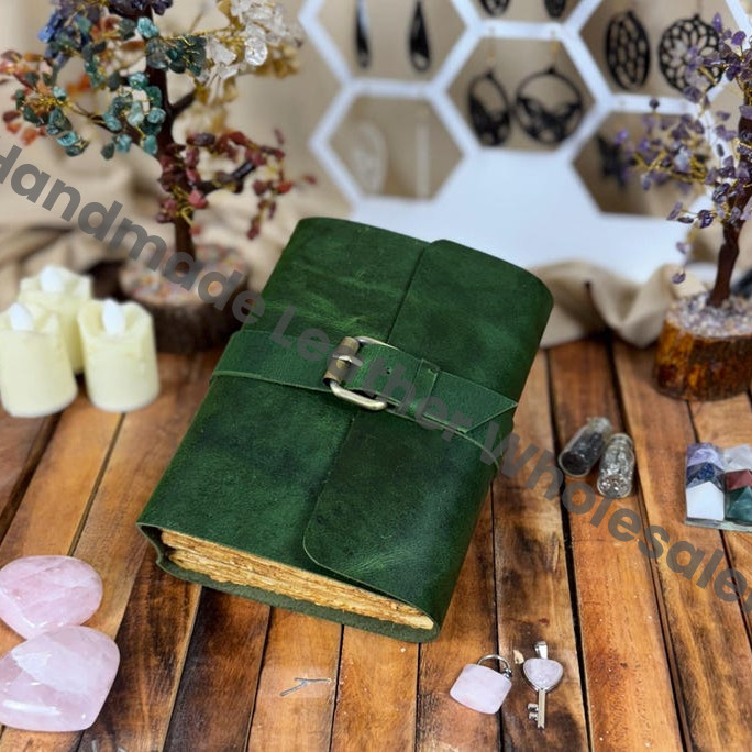 Handmade Leather Journal with Buckle | Vintage Spell Book Grimoire