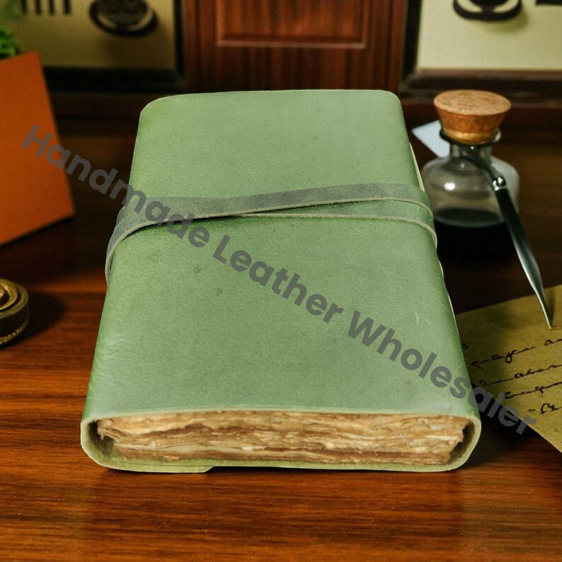 Handmade Leather Journal with Key: Vintage Spell Book of Shadows