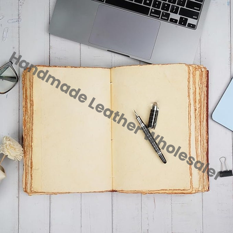 Handmade Leather Junk Journal Notebook | Sketchbook, Travel Journal & Daily Planner | Deckle-Edge Notebook | Gift for Christmas