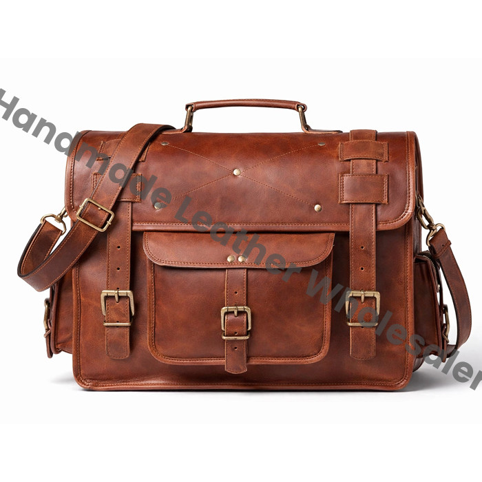 Handmade Leather Messenger Bag, Personalized Laptop Briefcase