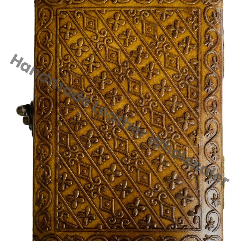 Handmade Leather Pentagon Journal Writing Notebook Diary Bound Notepad Men Women Unlined Paper Medium Custom Logo Gift Artist