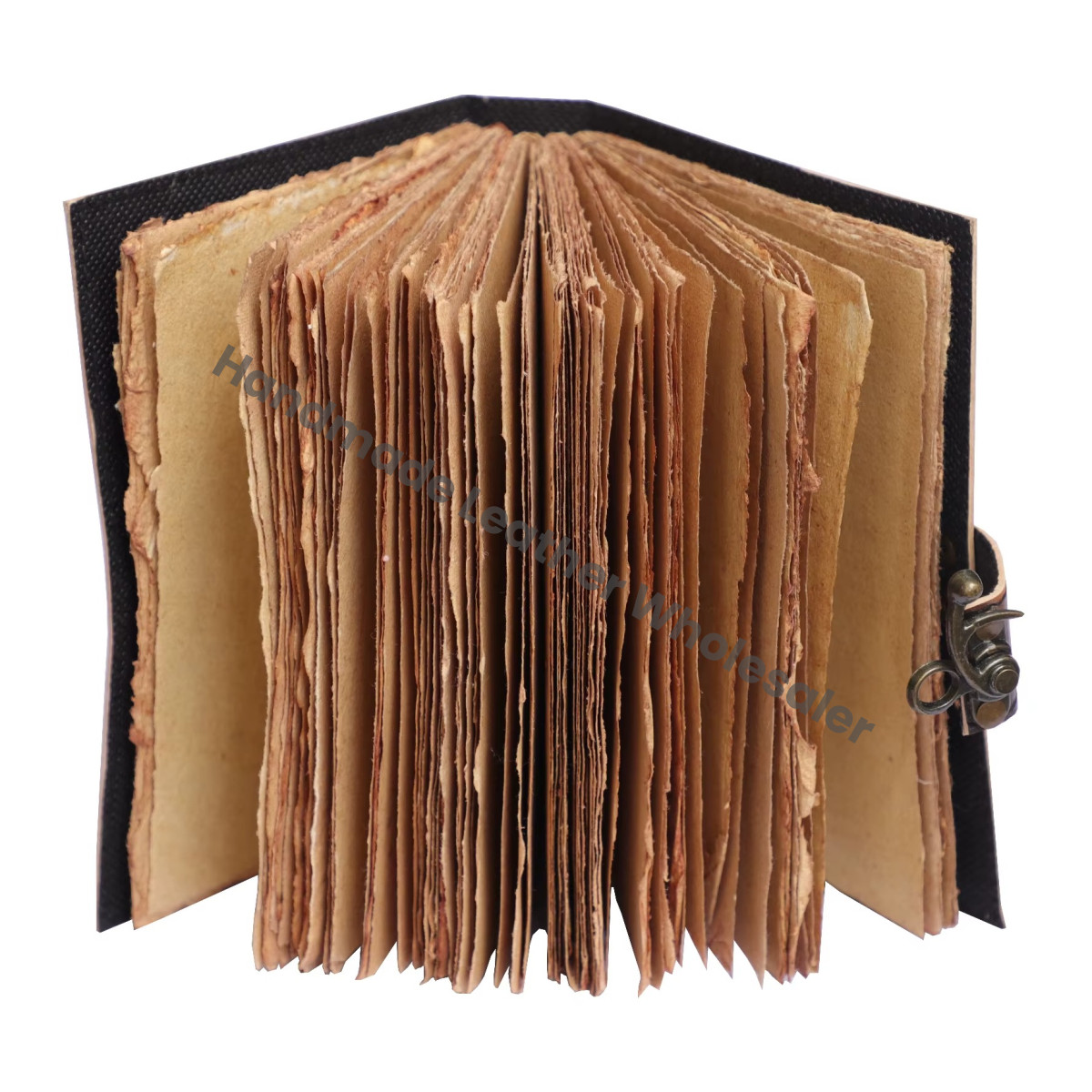Handmade Leather Printed Owl Design Journal Deckle Edge Eco-friendly Paper Sketchbook Clasp Cover Gift Diary