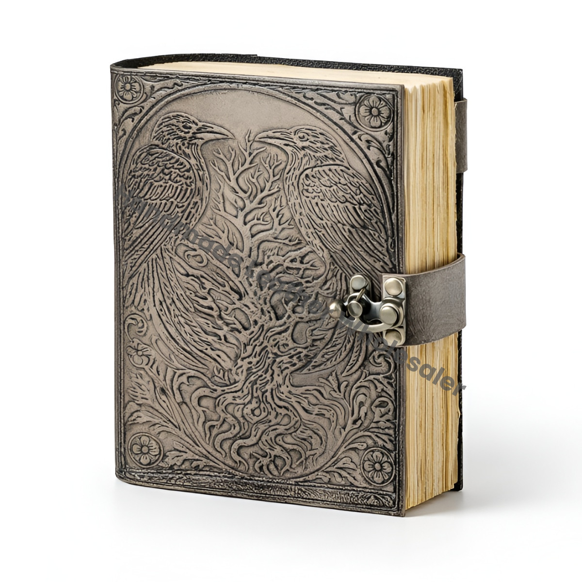 Handmade Leather Raven Journal | Celtic Tree of Life Grimoire