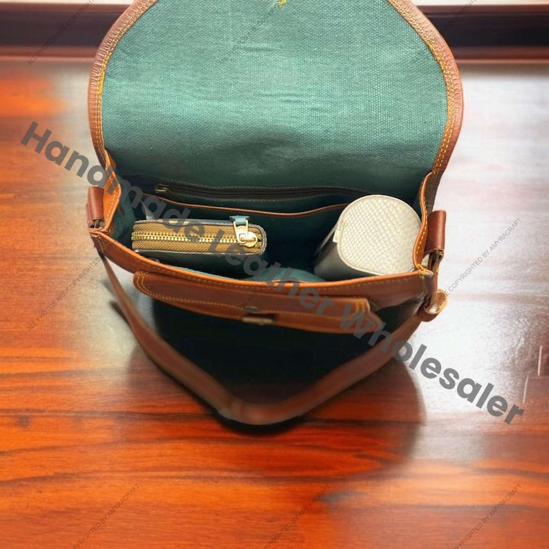 Handmade Leather Saddle Bag: Personalized Crossbody Vintage Purse Women handbag