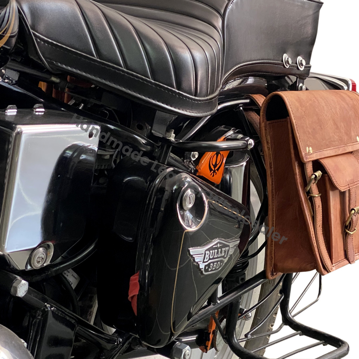 Handmade Leather Side Bag Antique Design Motorcycled Bag Use for Almost Motorcycle