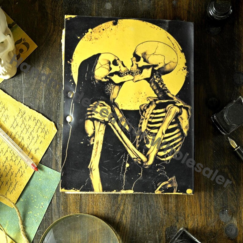 Handmade Leather Skull Journal: Vintage Book of Shadows Grimoire