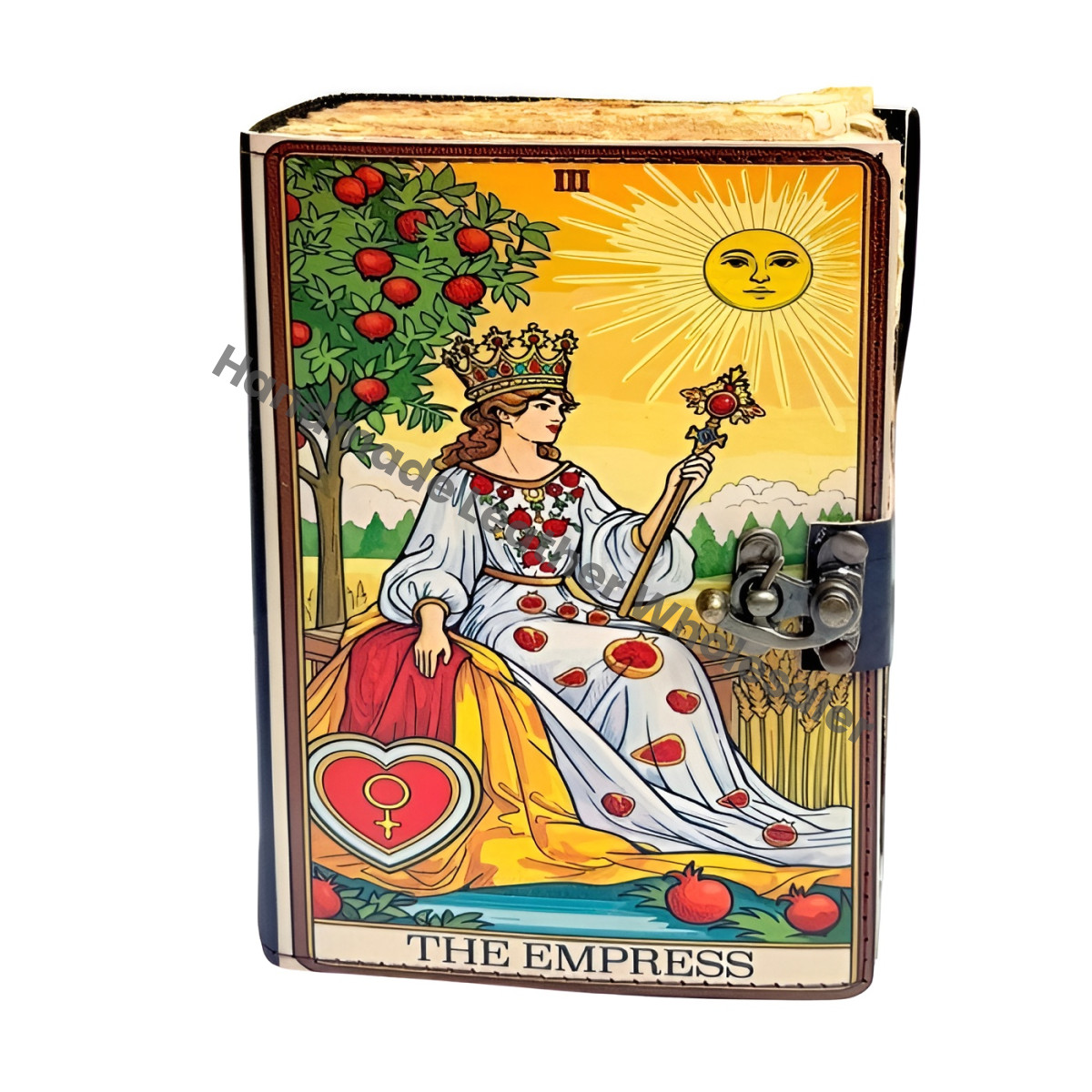 Handmade Leather Tarot Journal | "The Empress" Vintage Notebook